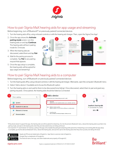 Pairing guide - Signia Pure Charge&Go MaX