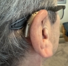 phonak audeo sphere 90 in sand beige on the right ear with glasses