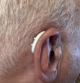 Right signia pure charge&go 7ix BCT on right ear in silver