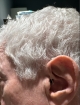 Signia Pure Charge&GO RIC BCT 7ix in dark champagne on left ear close up