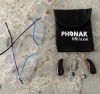 Phonak Sphere 90 in chestnut next to carry case and glasses