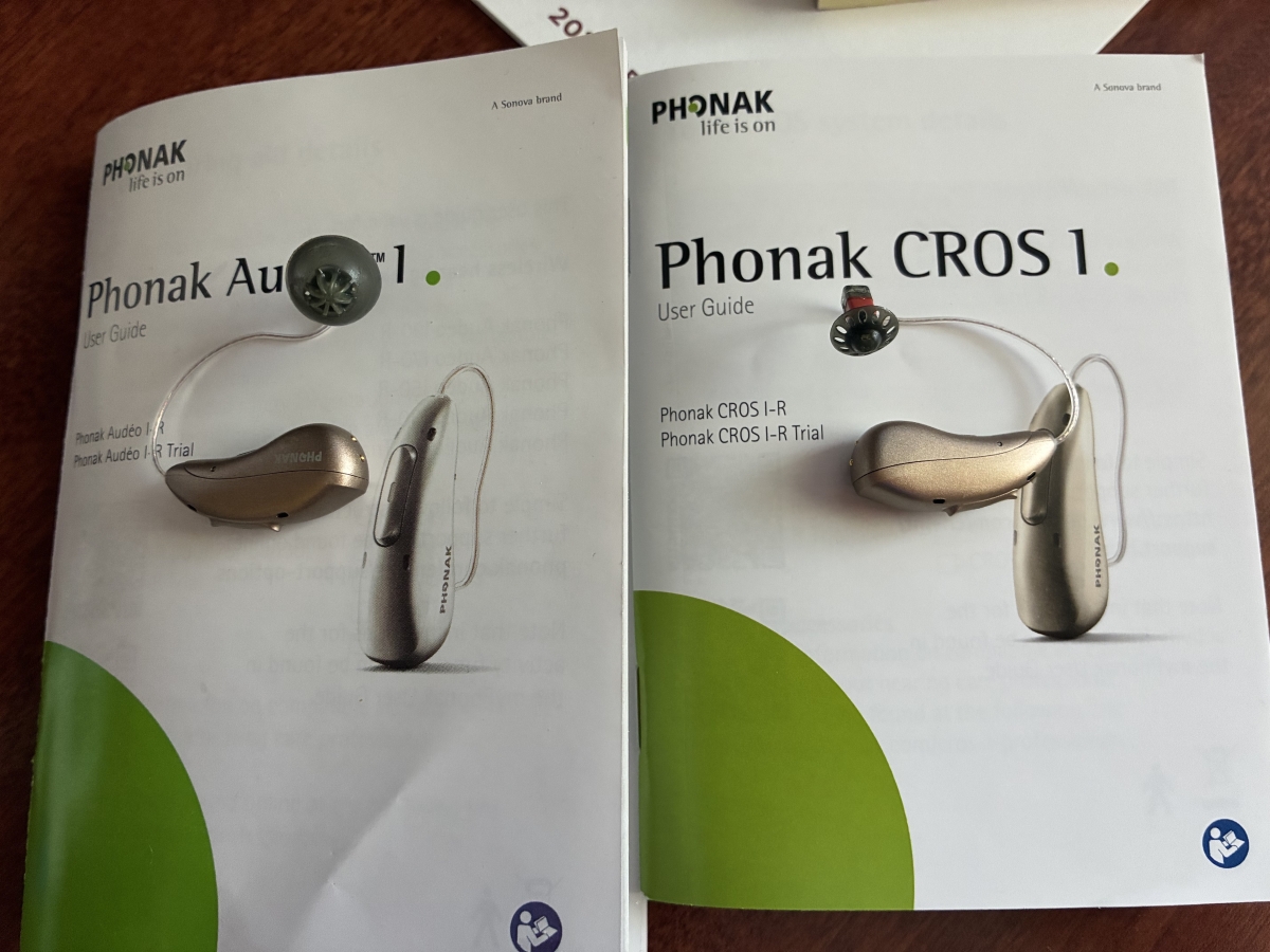 phonak audeo infinio ultra 90 and cros laying on user guides