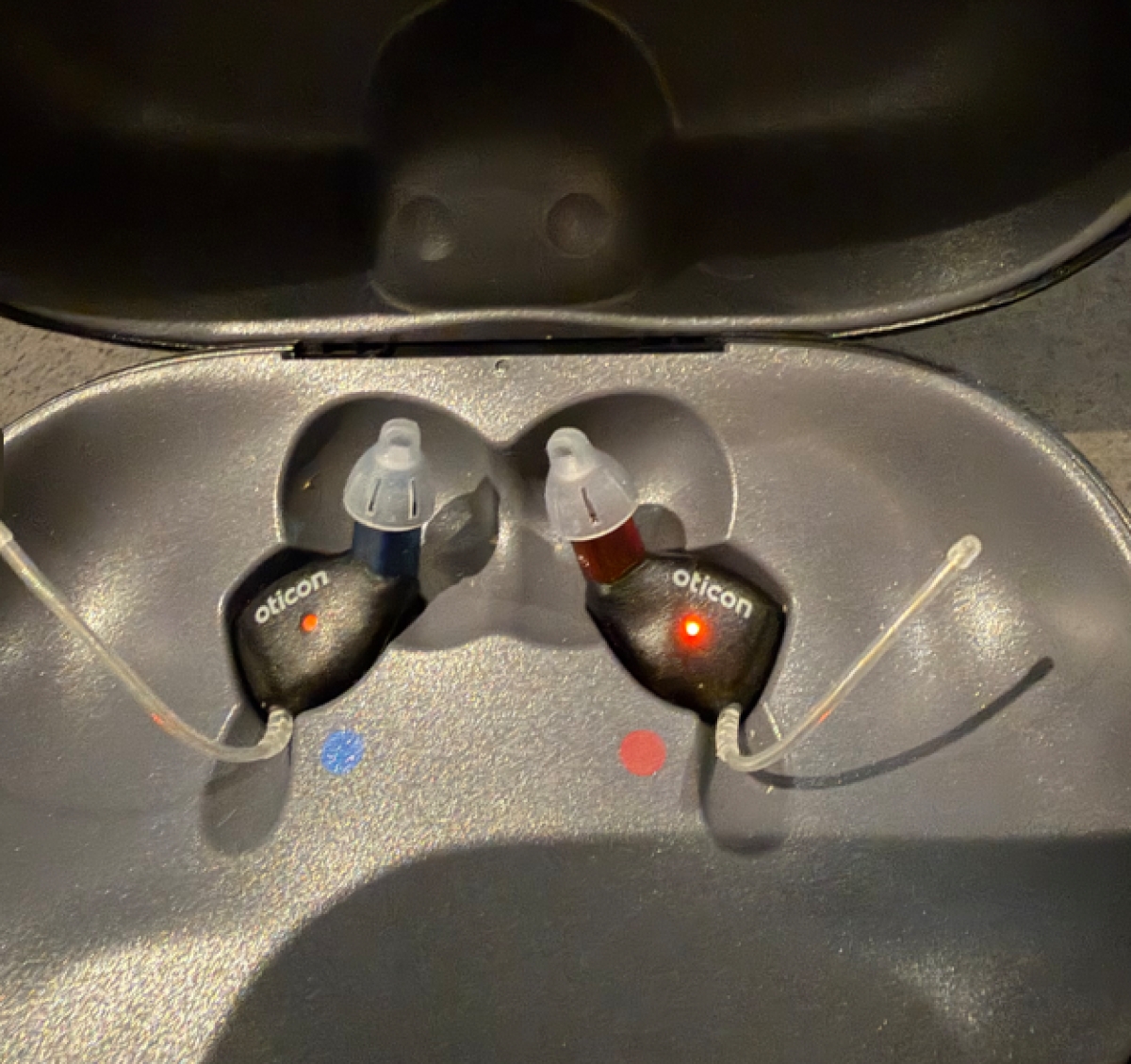 Pair of oticon zeal in charger