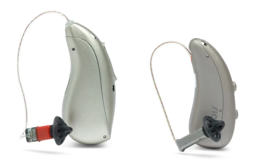 Side by side of Phonak Audeo Sphere and Signia Pure Charge&Go BCT IX