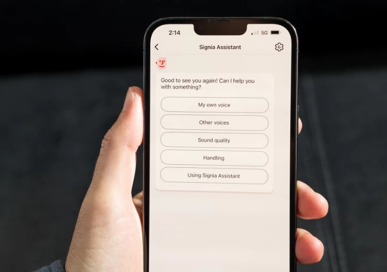 Screenshot of the Signia Assistant feature in the Signia App