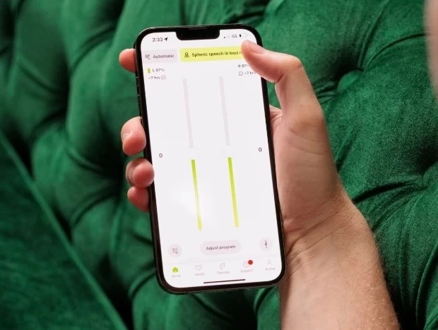 screenshot of the spheric speech feature in the myphonak app